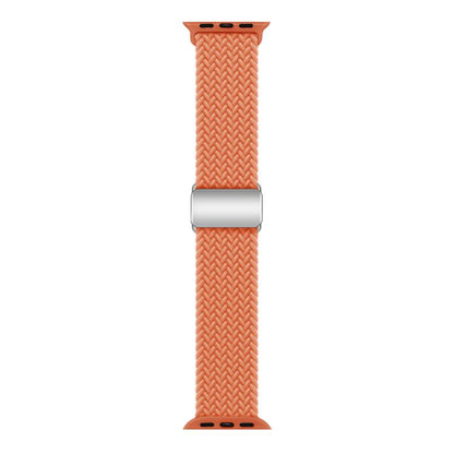 For Apple Watch 46mm / 49mm / 45mm / 44mm Kalebol Nylon Loop Magnetic Buckle Watch Band(Orange) by Kalebol