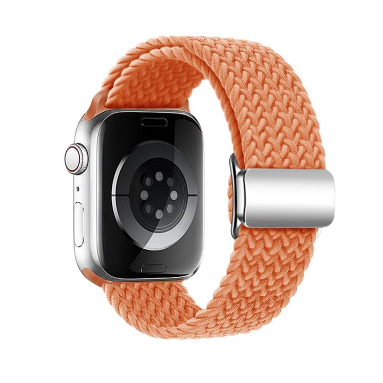 For Apple Watch 46mm / 49mm / 45mm / 44mm Kalebol Nylon Loop Magnetic Buckle Watch Band(Orange) by Kalebol