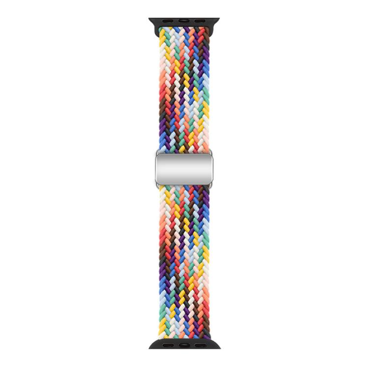 For Apple Watch 46mm / 49mm / 45mm / 44mm Kalebol Nylon Loop Magnetic Buckle Watch Band(Official Rainbow) by Kalebol