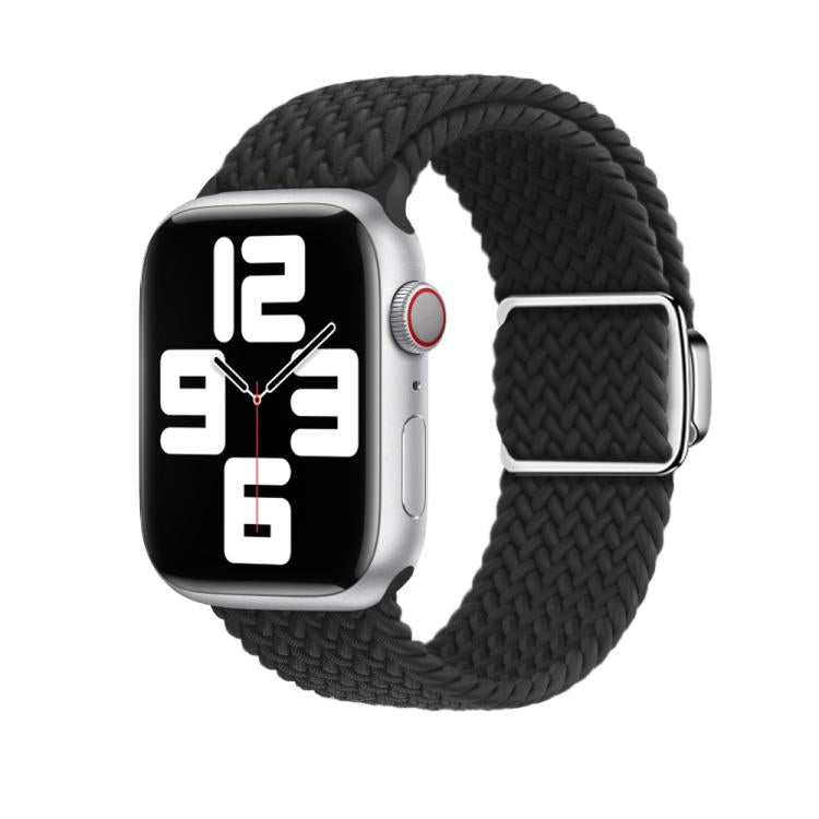 For Apple Watch 46mm / 49mm / 45mm / 44mm Kalebol Nylon Loop Magnetic Buckle Watch Band(Black) by Kalebol