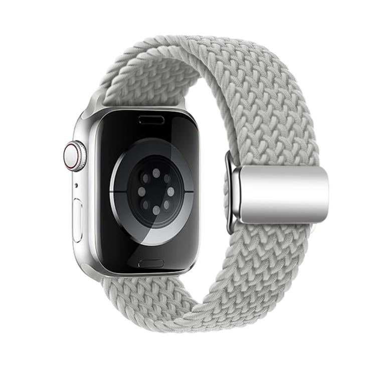 For Apple Watch 46mm / 49mm / 45mm / 44mm Kalebol Nylon Loop Magnetic Buckle Watch Band(Light Grey) by Kalebol