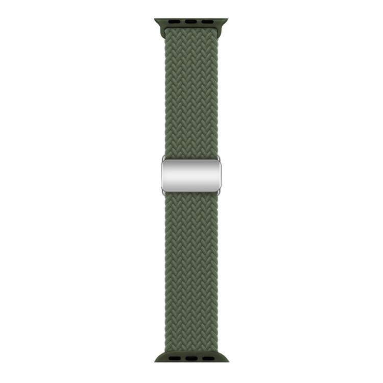 For Apple Watch 42mm / 41mm / 40mm / 38mm Kalebol Nylon Loop Magnetic Buckle Watch Band(Dark Olive) by Kalebol