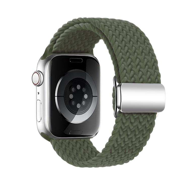 For Apple Watch 42mm / 41mm / 40mm / 38mm Kalebol Nylon Loop Magnetic Buckle Watch Band(Dark Olive) by Kalebol
