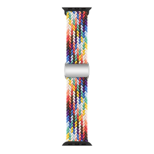 For Apple Watch 42mm / 41mm / 40mm / 38mm Kalebol Nylon Loop Magnetic Buckle Watch Band(Official Rainbow) by Kalebol