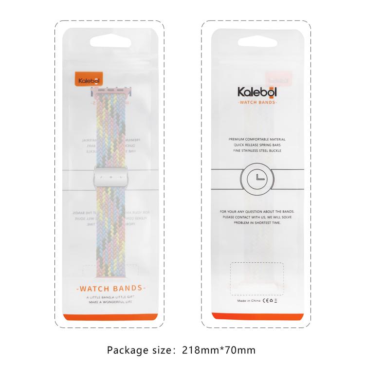 For Apple Watch 46mm / 49mm / 45mm / 44mm Kalebol Nylon Loop Magnetic Buckle Watch Band(Cowboy Colorful 2) by Kalebol