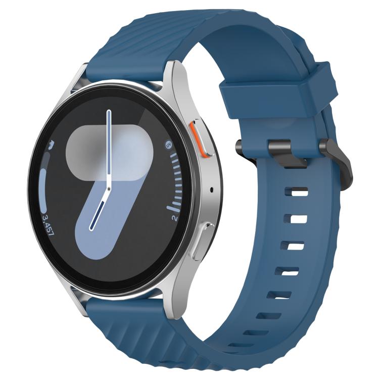 20mm Kalebol Steel Buckle Spruce Silicone Watch Band(Dark Blue) by Kalebol