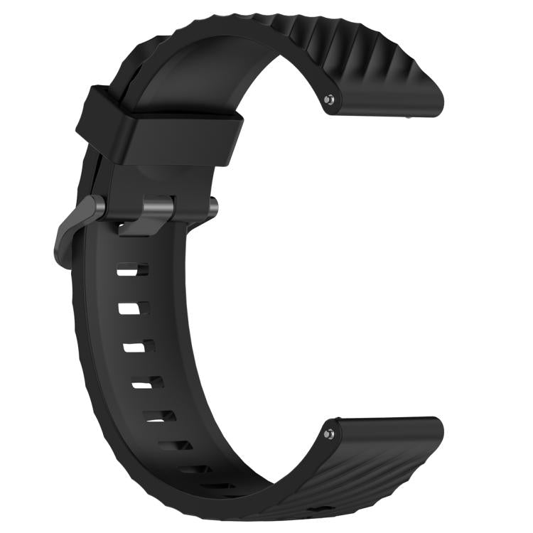 20mm Kalebol Steel Buckle Spruce Silicone Watch Band(Black) by Kalebol