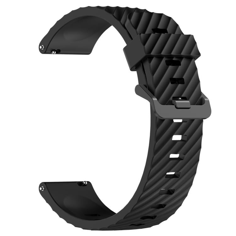 20mm Kalebol Steel Buckle Spruce Silicone Watch Band(Black) by Kalebol