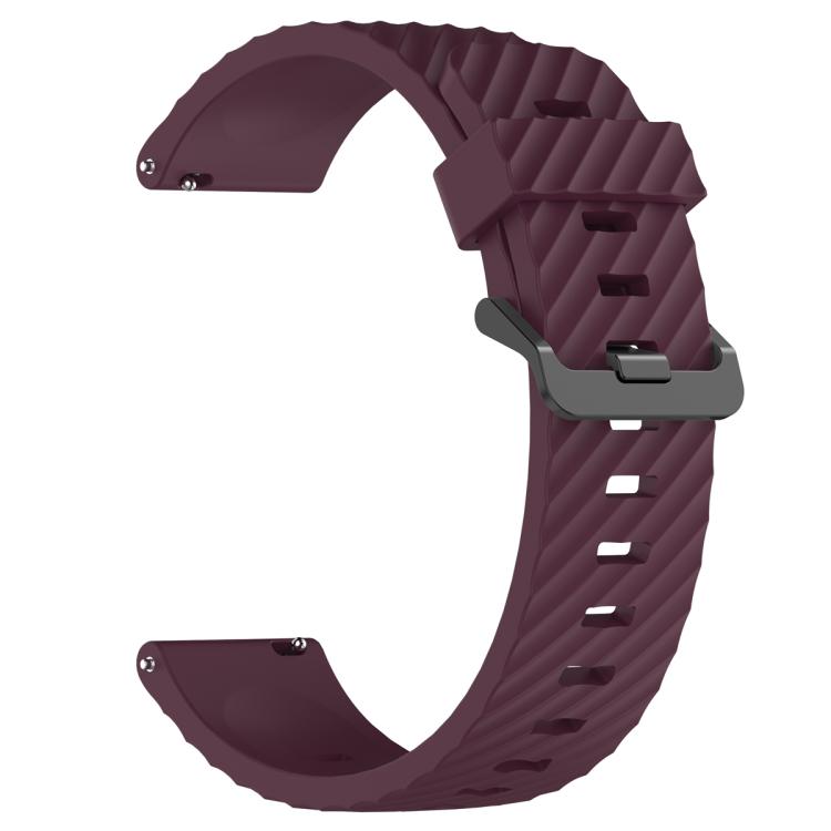 20mm Kalebol Steel Buckle Spruce Silicone Watch Band(Wine Red) by Kalebol