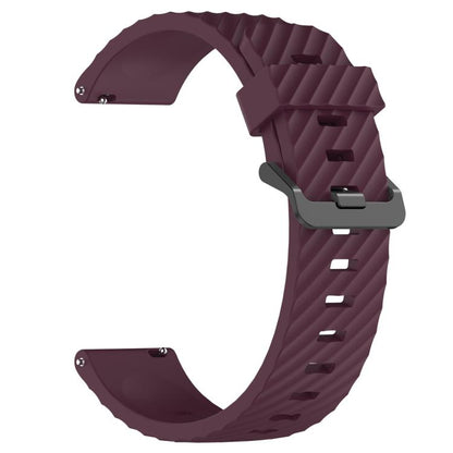 20mm Kalebol Steel Buckle Spruce Silicone Watch Band(Wine Red) by Kalebol
