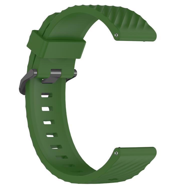 20mm Kalebol Steel Buckle Spruce Silicone Watch Band(Army Green) by Kalebol