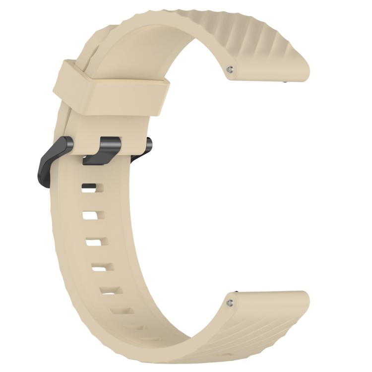 20mm Kalebol Steel Buckle Spruce Silicone Watch Band(Cream Color) by Kalebol