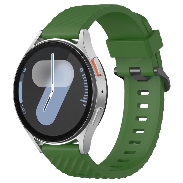 22mm Kalebol Steel Buckle Spruce Silicone Watch Band(Army Green) by Kalebol