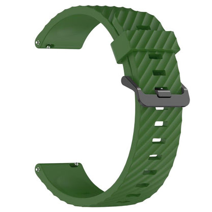22mm Kalebol Steel Buckle Spruce Silicone Watch Band(Army Green) by Kalebol