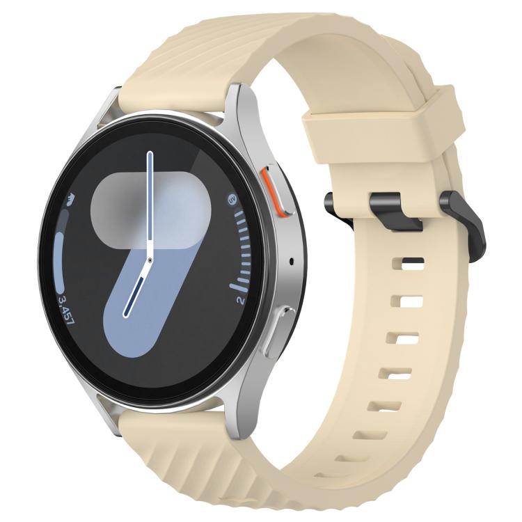 22mm Kalebol Steel Buckle Spruce Silicone Watch Band(Cream Color) by Kalebol