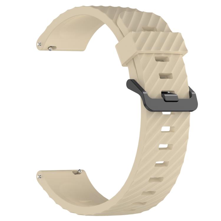 22mm Kalebol Steel Buckle Spruce Silicone Watch Band(Cream Color) by Kalebol