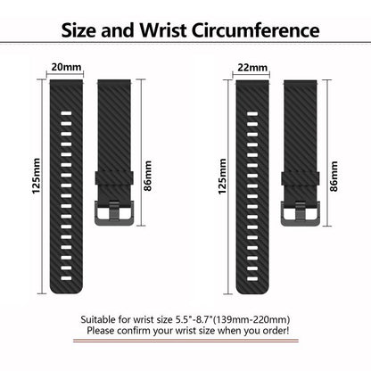 22mm Kalebol Steel Buckle Spruce Silicone Watch Band(Space Grey) by Kalebol