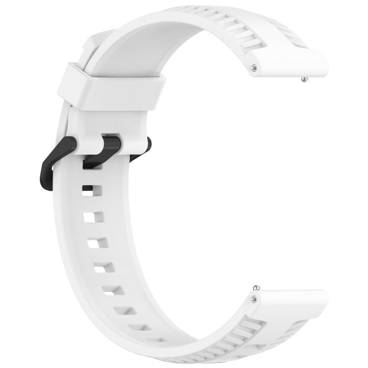 20mm Kalebol Black Buckle Tire Pattern Silicone Watch Band(White) by Kalebol