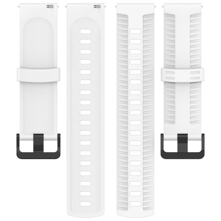 20mm Kalebol Black Buckle Tire Pattern Silicone Watch Band(White) by Kalebol