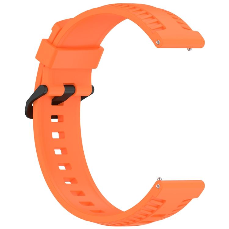 20mm Kalebol Black Buckle Tire Pattern Silicone Watch Band(Orange) by Kalebol