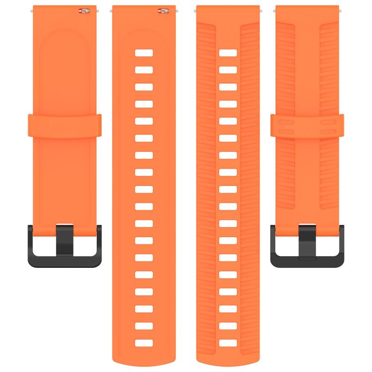 20mm Kalebol Black Buckle Tire Pattern Silicone Watch Band(Orange) by Kalebol