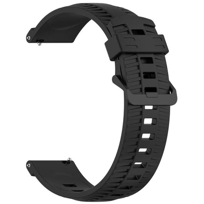 20mm Kalebol Black Buckle Tire Pattern Silicone Watch Band(Black) by Kalebol