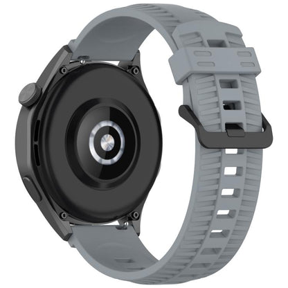 20mm Kalebol Black Buckle Tire Pattern Silicone Watch Band(Grey) by Kalebol