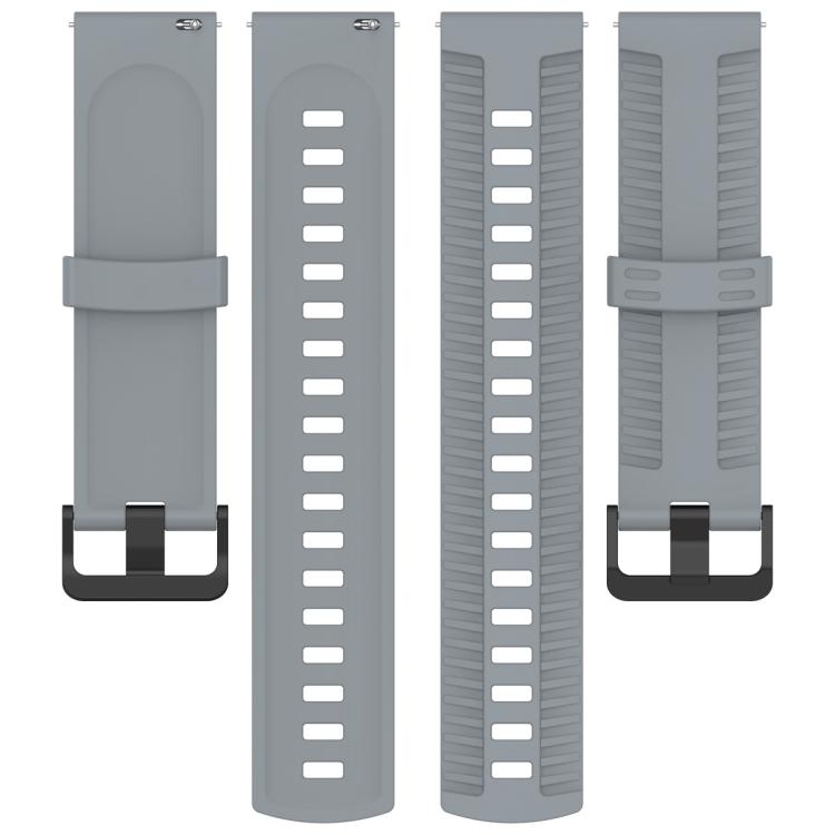 20mm Kalebol Black Buckle Tire Pattern Silicone Watch Band(Grey) by Kalebol