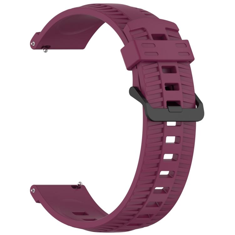 20mm Kalebol Black Buckle Tire Pattern Silicone Watch Band(Wine Red) by Kalebol