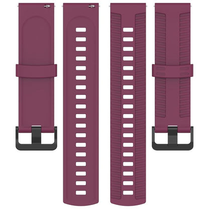 20mm Kalebol Black Buckle Tire Pattern Silicone Watch Band(Wine Red) by Kalebol
