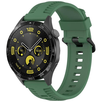 20mm Kalebol Black Buckle Tire Pattern Silicone Watch Band(Army Green) by Kalebol