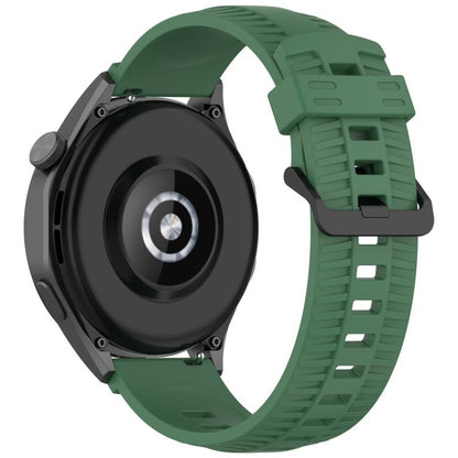 20mm Kalebol Black Buckle Tire Pattern Silicone Watch Band(Army Green) by Kalebol