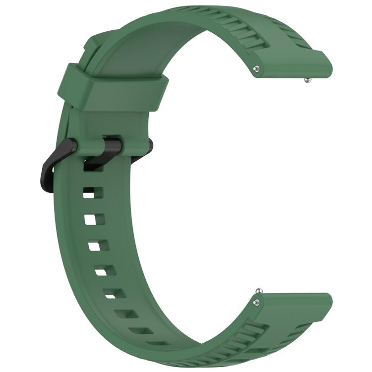 20mm Kalebol Black Buckle Tire Pattern Silicone Watch Band(Army Green) by Kalebol