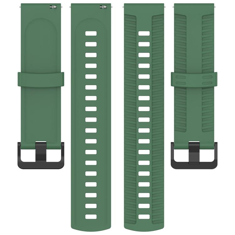 20mm Kalebol Black Buckle Tire Pattern Silicone Watch Band(Army Green) by Kalebol