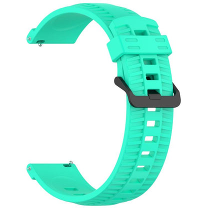 20mm Kalebol Black Buckle Tire Pattern Silicone Watch Band(Teal) by Kalebol