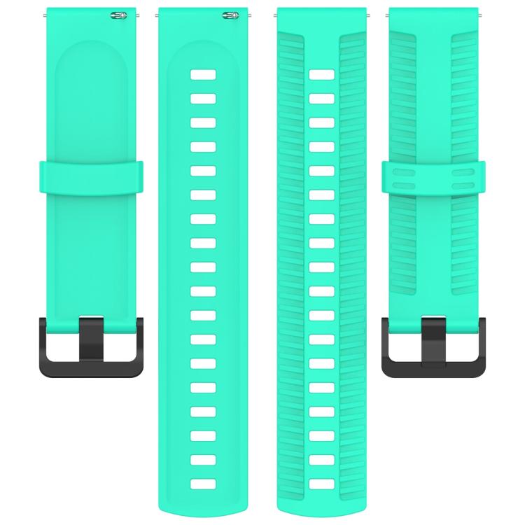 20mm Kalebol Black Buckle Tire Pattern Silicone Watch Band(Teal) by Kalebol