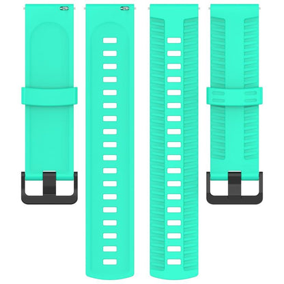 20mm Kalebol Black Buckle Tire Pattern Silicone Watch Band(Teal) by Kalebol