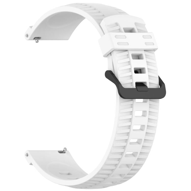 22mm Kalebol Black Buckle Tire Pattern Silicone Watch Band(White) by Kalebol
