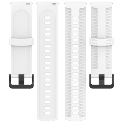 22mm Kalebol Black Buckle Tire Pattern Silicone Watch Band(White) by Kalebol