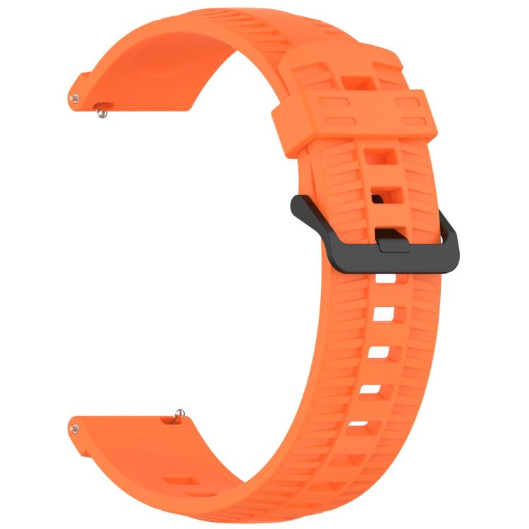 22mm Kalebol Black Buckle Tire Pattern Silicone Watch Band(Orange) by Kalebol