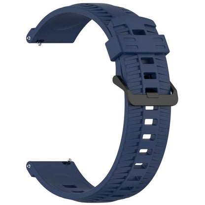 22mm Kalebol Black Buckle Tire Pattern Silicone Watch Band(Navy Blue) by Kalebol