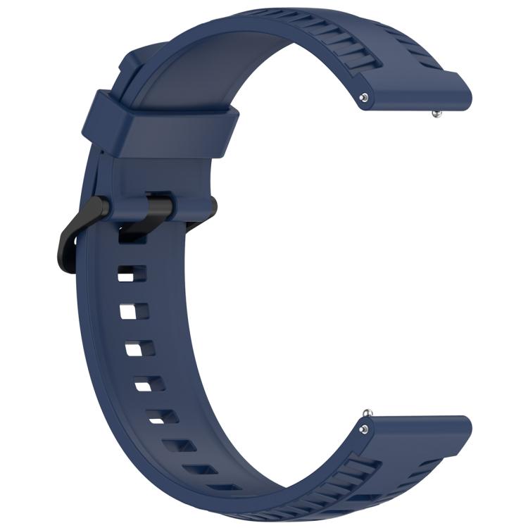 22mm Kalebol Black Buckle Tire Pattern Silicone Watch Band(Navy Blue) by Kalebol