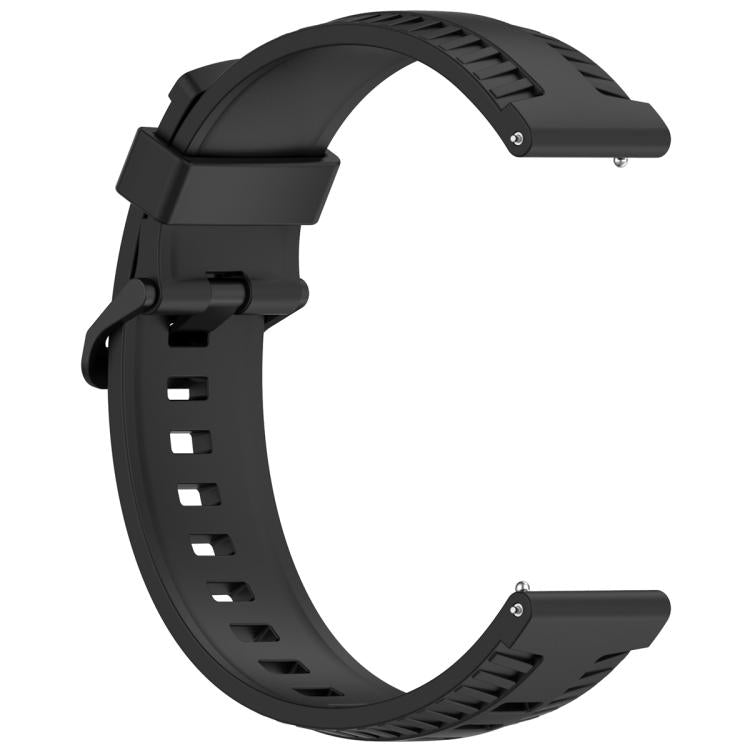 22mm Kalebol Black Buckle Tire Pattern Silicone Watch Band(Black) by Kalebol