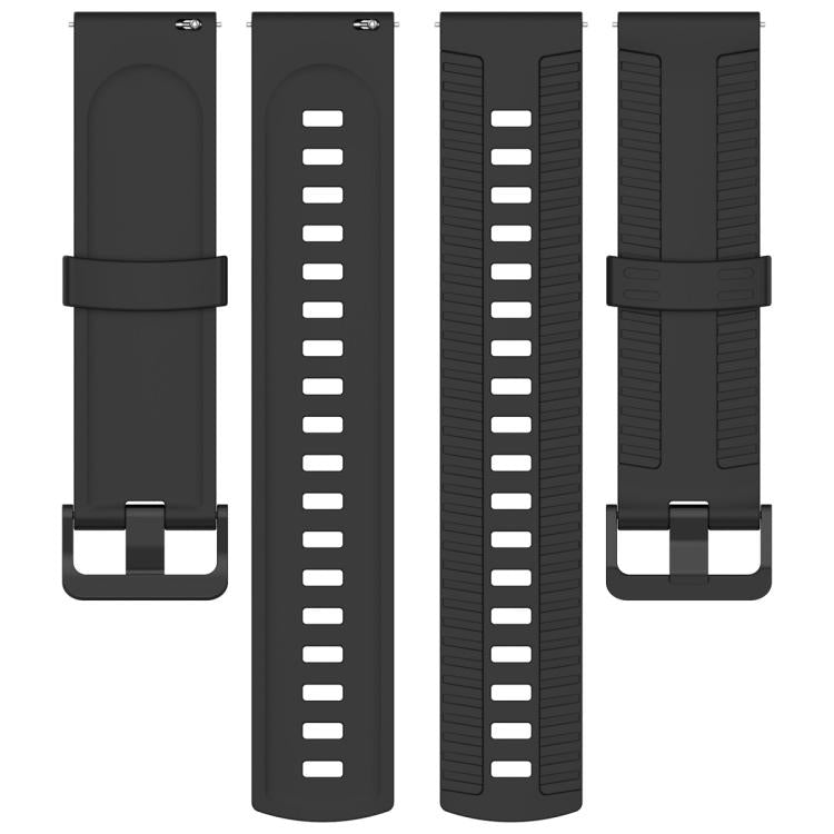 22mm Kalebol Black Buckle Tire Pattern Silicone Watch Band(Black) by Kalebol