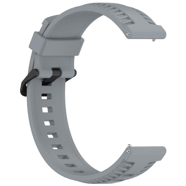 22mm Kalebol Black Buckle Tire Pattern Silicone Watch Band(Grey) by Kalebol