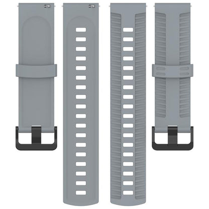 22mm Kalebol Black Buckle Tire Pattern Silicone Watch Band(Grey) by Kalebol