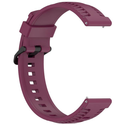 22mm Kalebol Black Buckle Tire Pattern Silicone Watch Band(Wine Red) by Kalebol