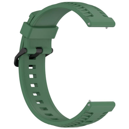 22mm Kalebol Black Buckle Tire Pattern Silicone Watch Band(Army Green) by Kalebol
