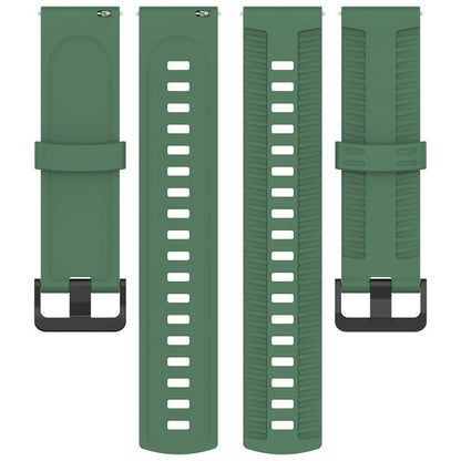 22mm Kalebol Black Buckle Tire Pattern Silicone Watch Band(Army Green) by Kalebol