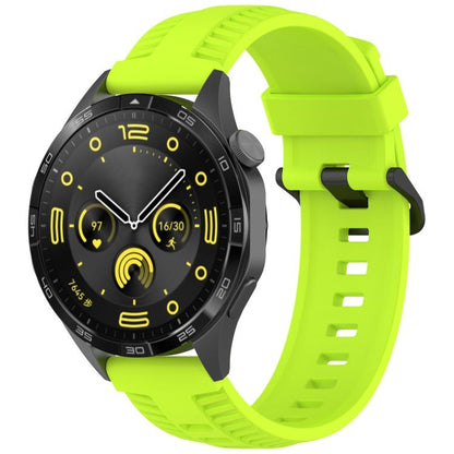 22mm Kalebol Black Buckle Tire Pattern Silicone Watch Band(Lime) by Kalebol